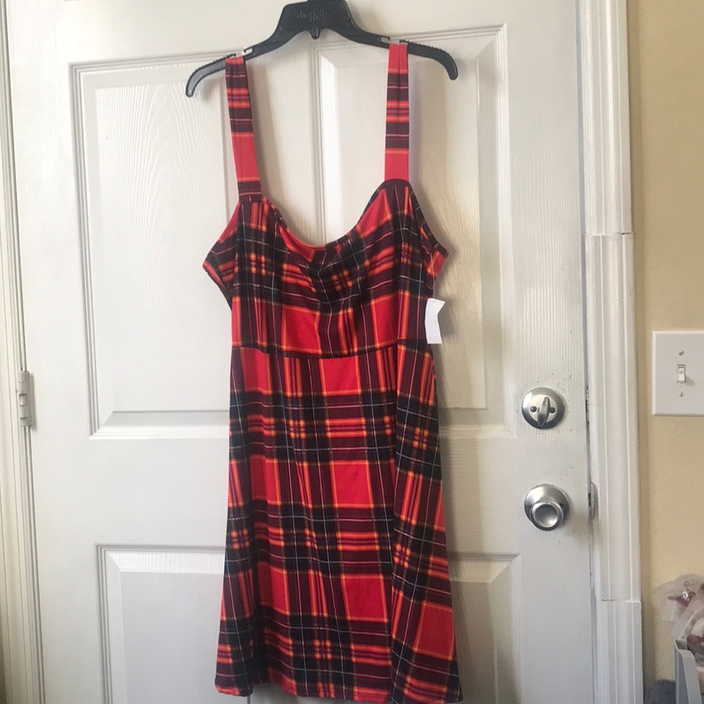 Red plaid dress